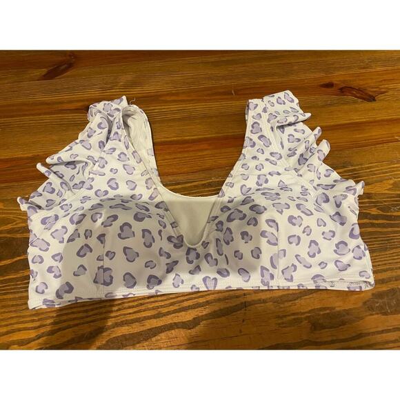 SHEIN Ruffled Sleeve High Waist Lilah Leopard Bikini, size L - Picture 7 of 7